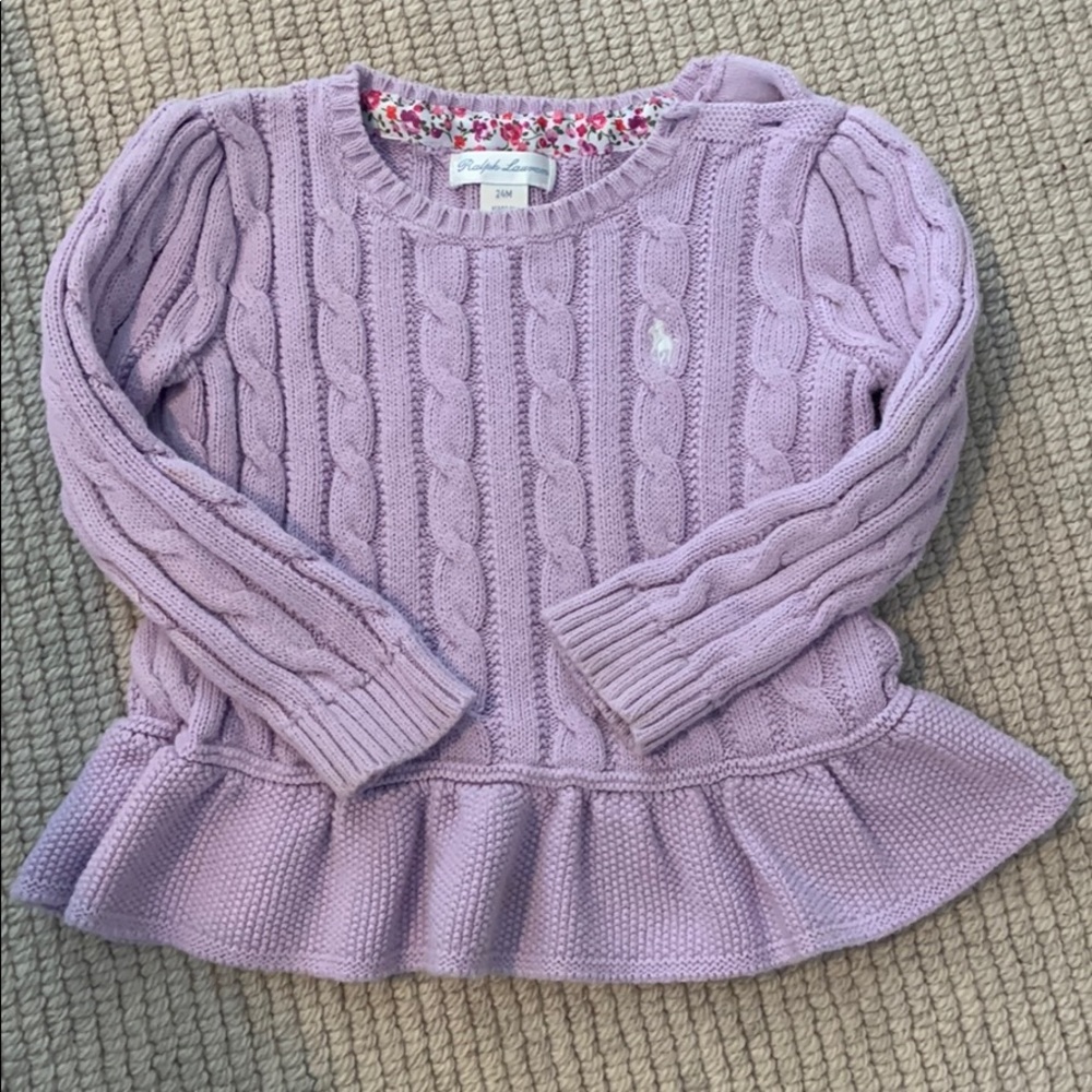 Ralph Lauren Peplum Cotton Sweater, 24M